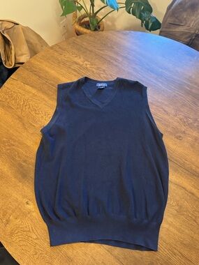 Faconnable Navy V-Neck Sweater Vest